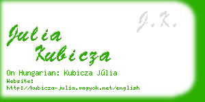 julia kubicza business card